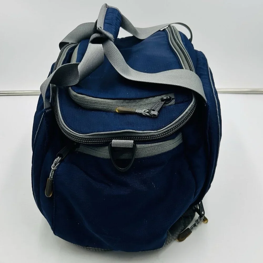 LL Bean Small Gym Travel Double Handle Bag with Built-in Cooler Blue Softshell